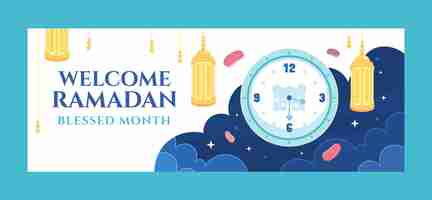 Free vector social media cover template for islamic ramadan celebration