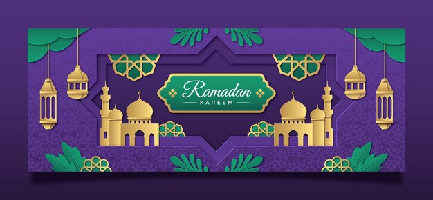 Social media cover template for islamic ramadan celebration