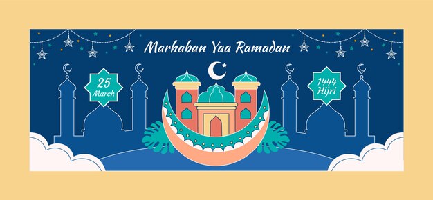 Social media cover template for islamic ramadan celebration