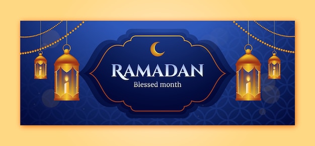 Social media cover template for islamic ramadan celebration