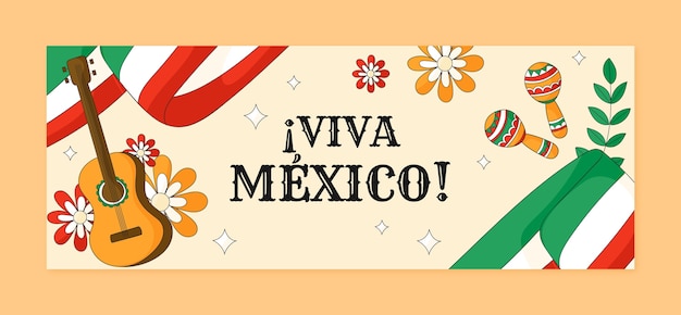 Social media cover template for Mexican Independence Day celebration – Free vector, download for vector, free to download, free illustration, download free vector