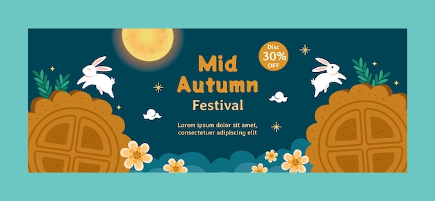 social media cover template for mid-autumn festival celebration