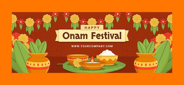 Social media cover template for onam festival celebration