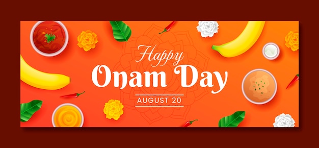 onam 축제 축하를 위한 소셜 미디어 표지 템플릿