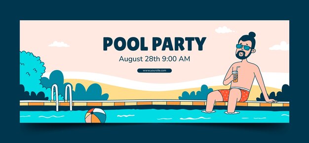 Social media cover template for pool party