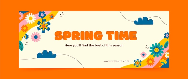 Social media cover template for spring celebration