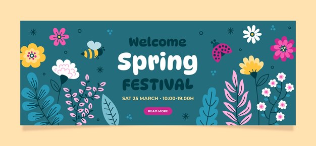 봄 축하를 위한 소셜 미디어 표지 템플릿