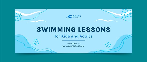 Social media cover template for swimming lessons