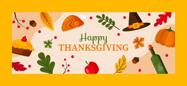 Social media cover template for thanksgiving celebration