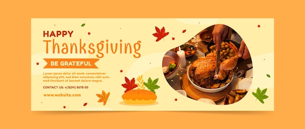 Social media cover template for thanksgiving celebration