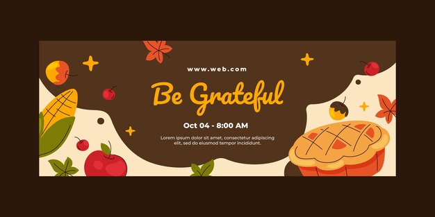 Social media cover template for thanksgiving celebration