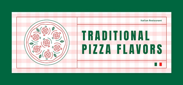 Free vector social media cover template for traditional italian food restaurant