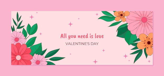 Free vector social media cover template for valentines day celebration