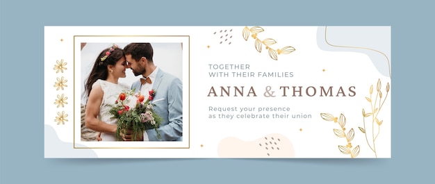 Social media cover template for wedding celebration