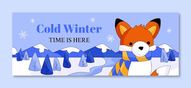 Social media cover template for winter season celebration