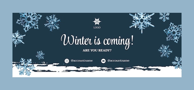 Social media cover template for winter season celebration