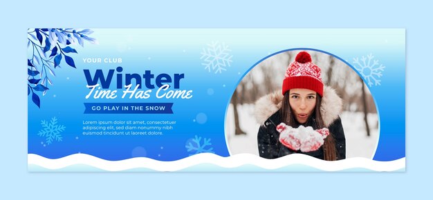 Social media cover template for winter season celebration