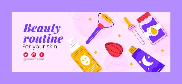 Social media cover template for women's beauty and care