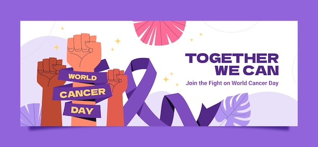 Social media cover template for world cancer day awareness
