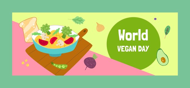 social media cover template for world vegan day celebration