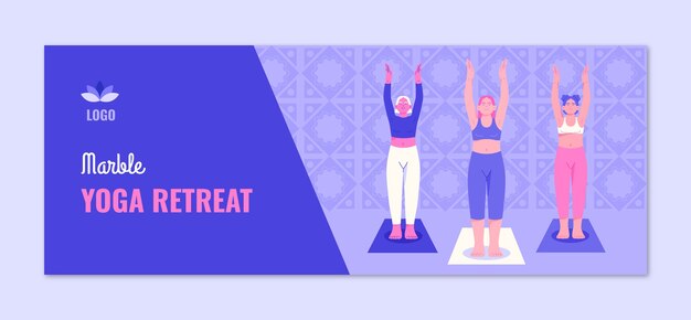 Social media cover template for yoga retreat and meditation centre