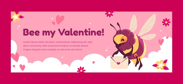 Free vector social media cover for valentine's day celebration