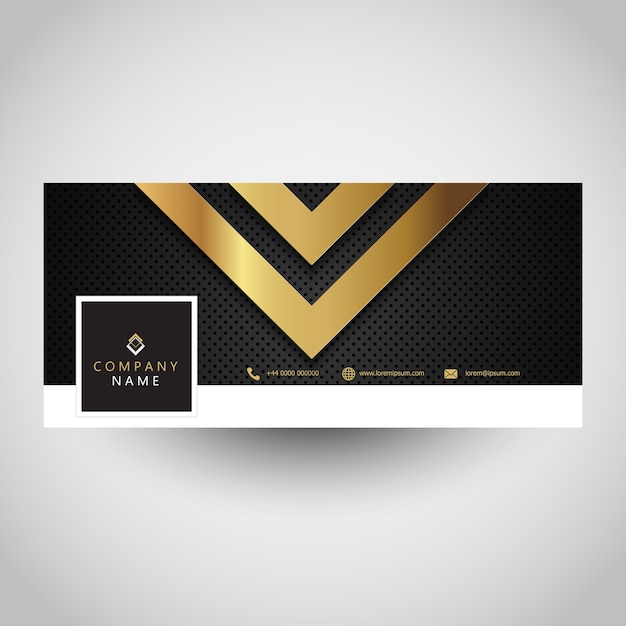 Free vector social media cover with abstract metallic design