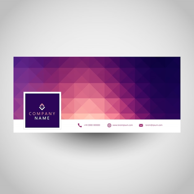 Free vector social media cover with geometric design