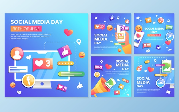 Social media day instagram posts template