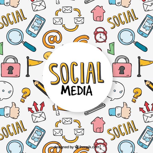 Free vector social media elements background