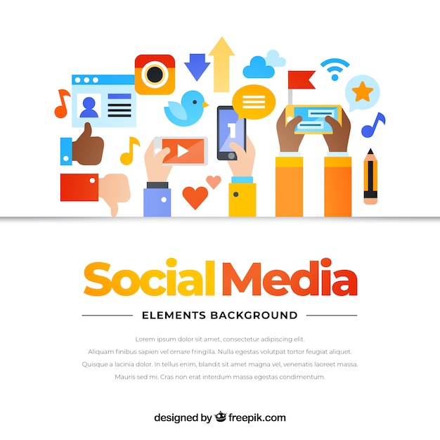 Social media elements background