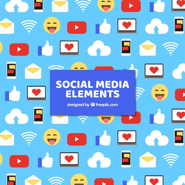 Free vector social media elements background