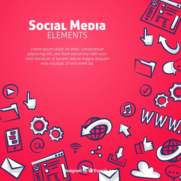 Social media elements background