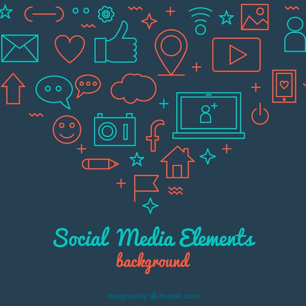 Social media elements background