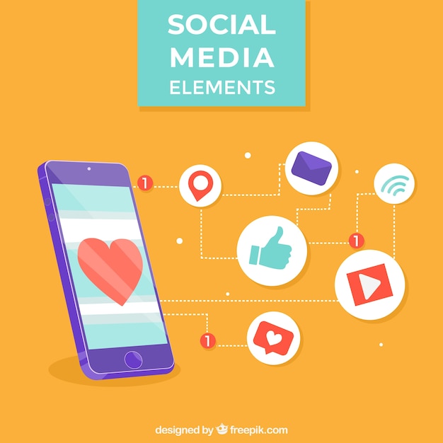 Free vector social media elements background