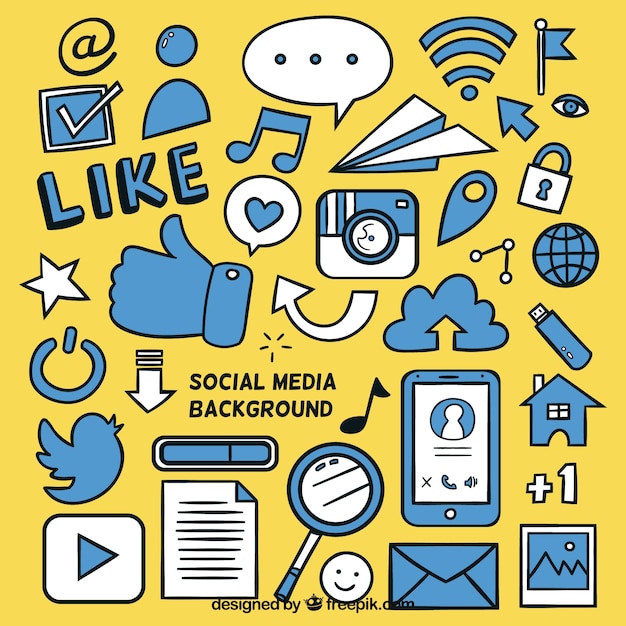 Free vector social media elements background