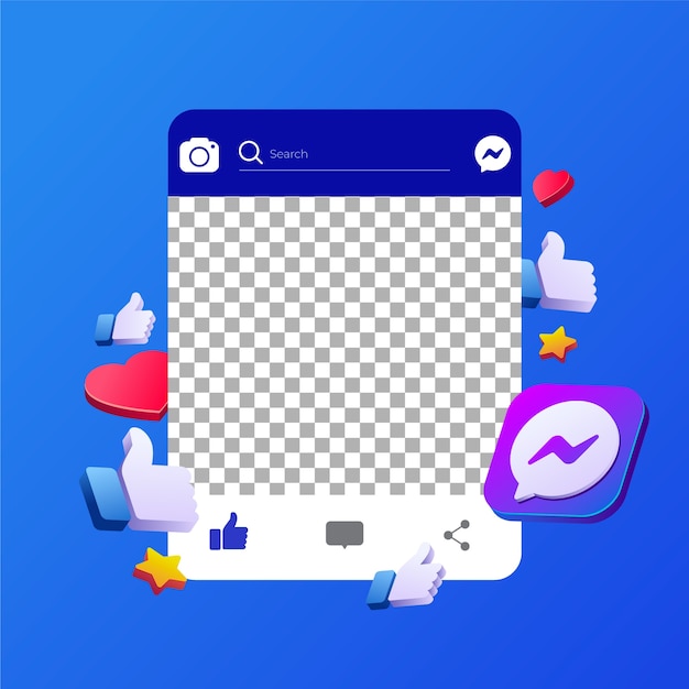 Рамка поста в социальных сетях Facebook