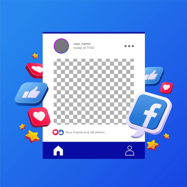 Free vector social media facebook post frame