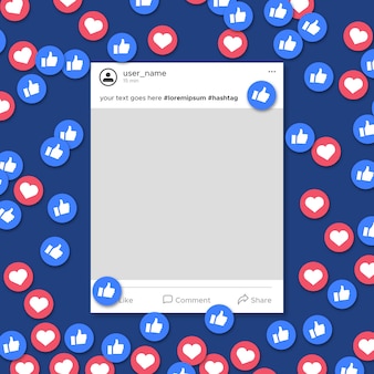 Social media frame template notification