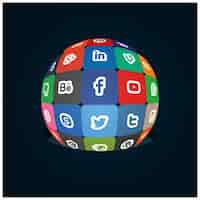 Free vector social media globe