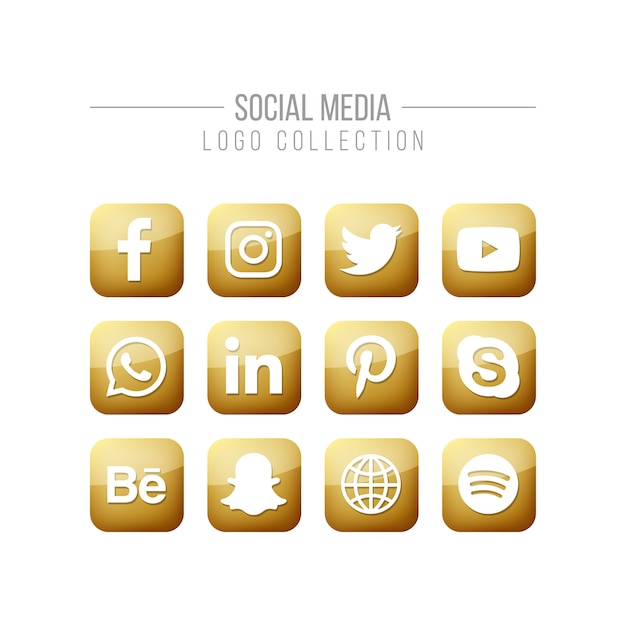 Download Free Social Media Golden Logo Collection Premium Vector Use our free logo maker to create a logo and build your brand. Put your logo on business cards, promotional products, or your website for brand visibility.