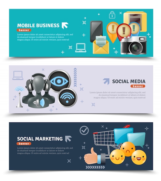 Social media horizontal banners