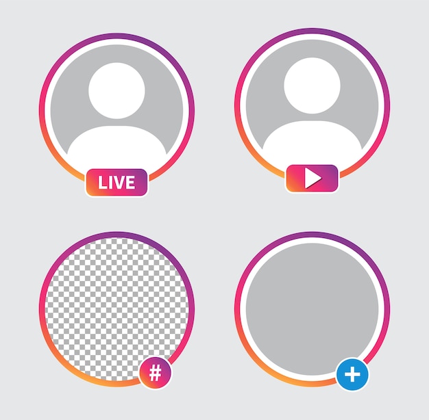 Free Vector | Instagram live event gradient insta stories template set