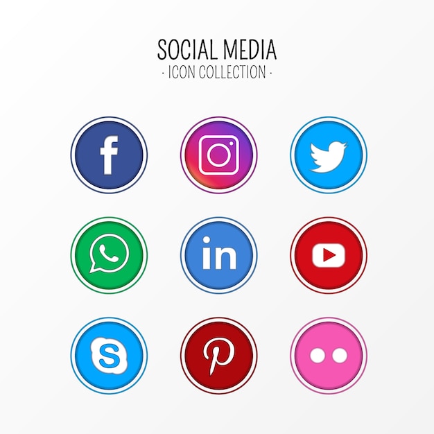 Vettore gratuito collezione di icone di social media