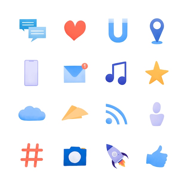 Social media icon set vector