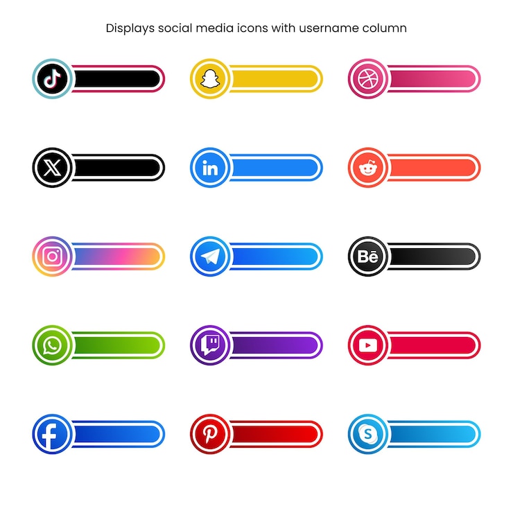 Free Vector social media icon with column
