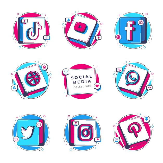 Social media icons illustration background