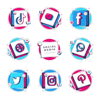 Social media icons illustration background