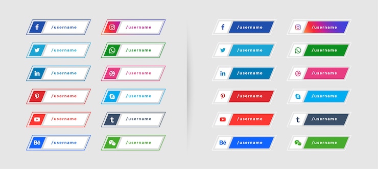 Free Vector social media icons web banners set