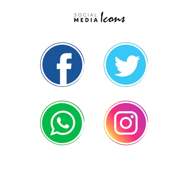 Бесплатное векторное изображение Значки социальных сетей